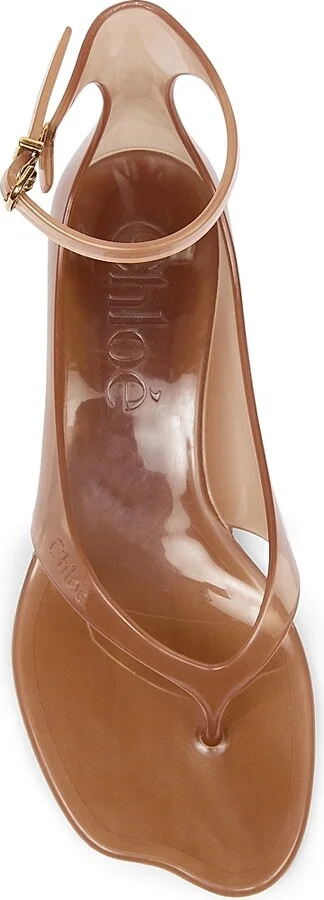 Women's Chloé Jelly Flat Sandals - Sunny Brown - Size 6 - Image 4