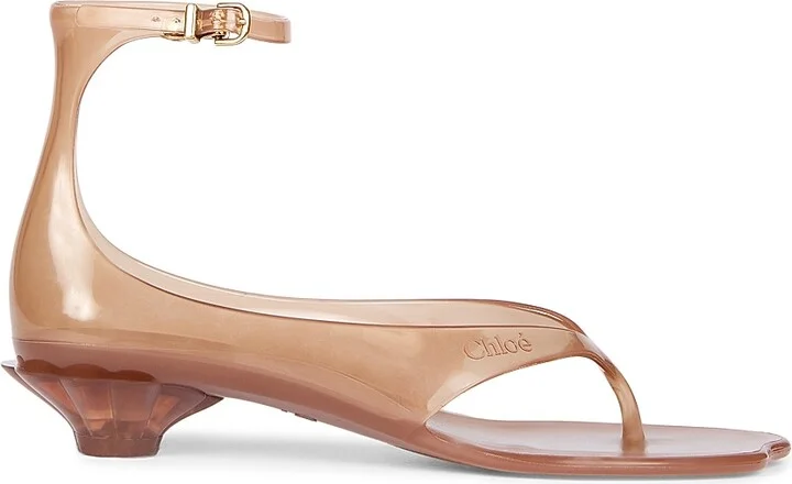 Women's Chloé Jelly Flat Sandals - Sunny Brown - Size 6