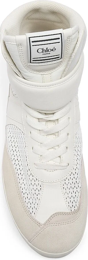 Women's Chloé Kick High-Top Sneakers - Cloudy Cream - Size 5 - Image 4