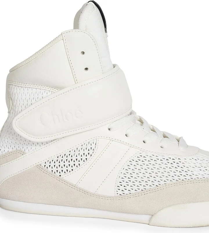 Women's Chloé Kick High-Top Sneakers - Cloudy Cream - Size 5 - Image 5