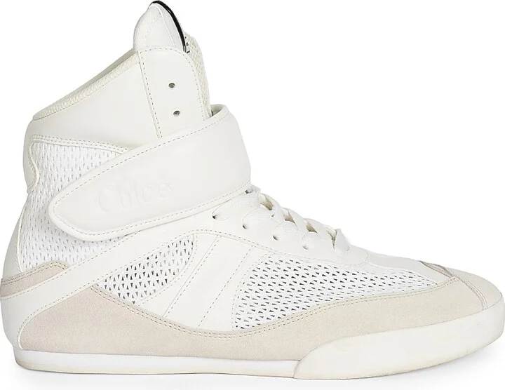 Women's Chloé Kick High-Top Sneakers - Cloudy Cream - Size 5