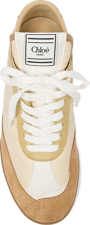 Women's Chloé Kick Low-Top Sneakers - Light Ochre - Size 5 - Image 4
