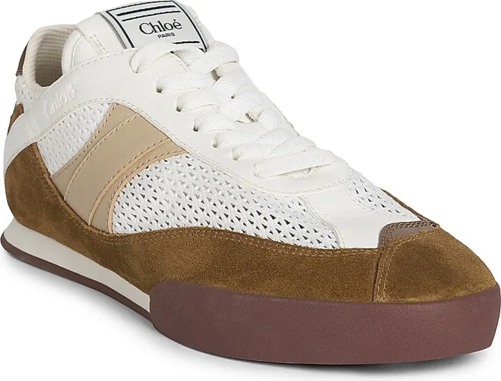 Women's Chloé Kick Low-Top Sneakers - Natural Brown - Size 5 - Image 2