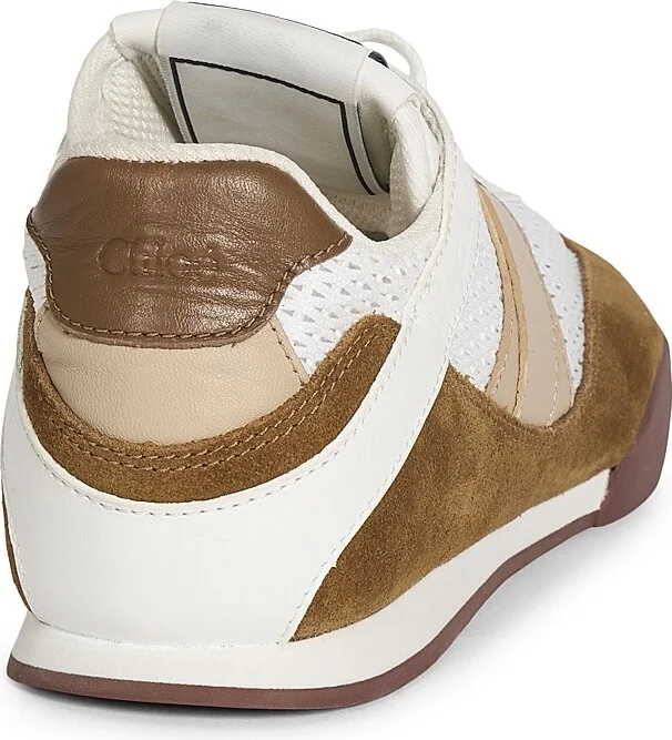 Women's Chloé Kick Low-Top Sneakers - Natural Brown - Size 5 - Image 3
