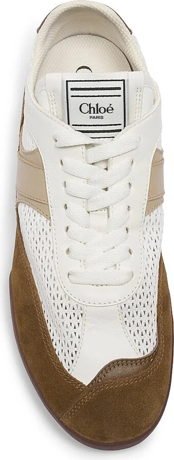 Women's Chloé Kick Low-Top Sneakers - Natural Brown - Size 5 - Image 4