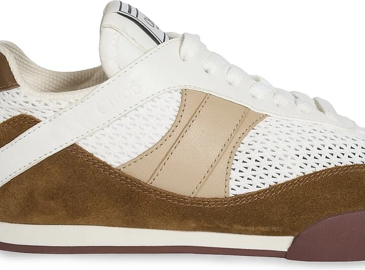 Women's Chloé Kick Low-Top Sneakers - Natural Brown - Size 5 - Image 5