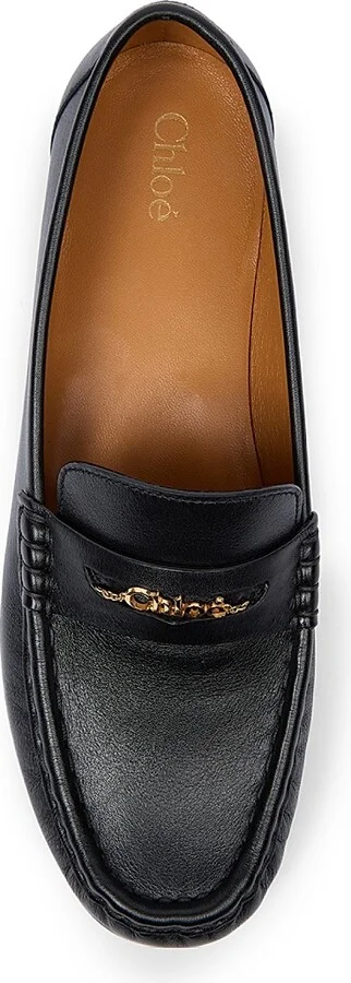 Women's Chloé Leather Loafers - Black - Size 5 - Image 4