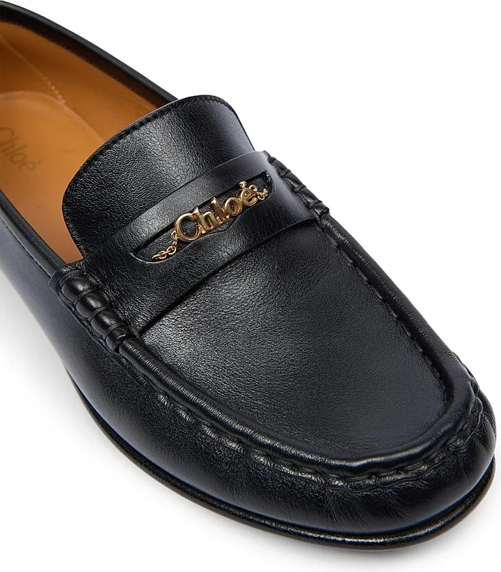Women's Chloé Leather Loafers - Black - Size 5 - Image 5