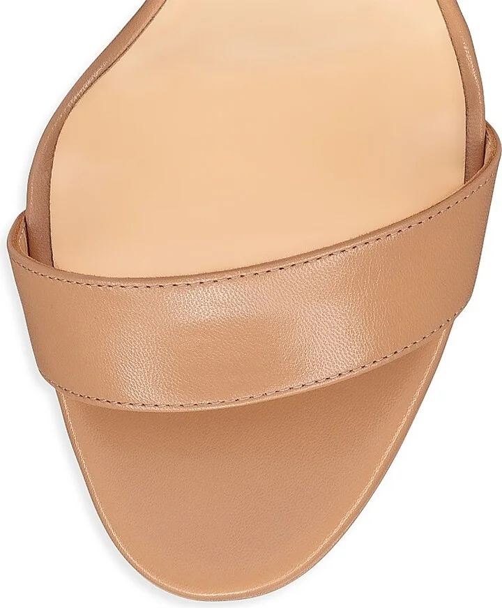 Women's Choca Lux 120MM Leather Sandals - Beige - Size 4 - Image 5