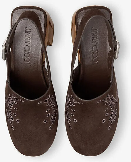 Womens Chocolate Alida Suede Platform Clogs Eur 39 / 6 Uk Women - Image 2