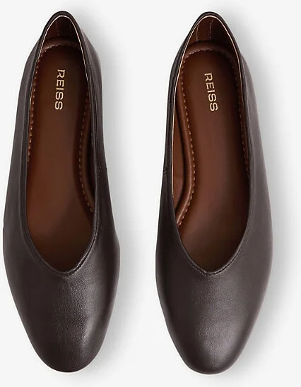 Womens Chocolate Amelia Leather Ballet Flats Eur 36 / 3 Uk Women - Image 2