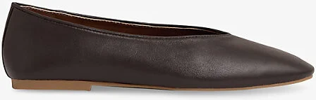 Womens Chocolate Amelia Leather Ballet Flats Eur 36 / 3 Uk Women