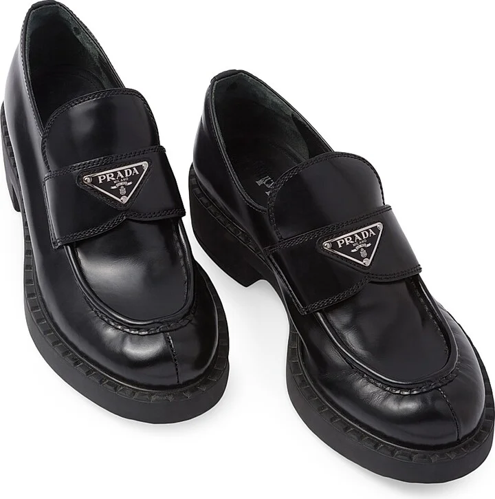 Women's Chocolate Brushed Leather Loafers - Black - Size 6.5 - Image 3