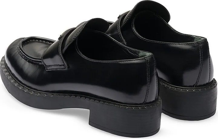Women's Chocolate Brushed Leather Loafers - Black - Size 6.5 - Image 4