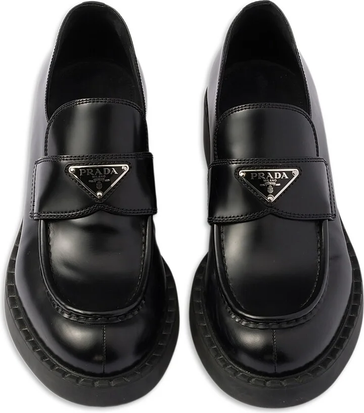 Women's Chocolate Brushed Leather Loafers - Black - Size 6 - Image 2
