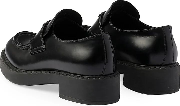 Women's Chocolate Brushed Leather Loafers - Black - Size 6 - Image 3