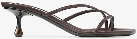 Womens Chocolate Etana 50 Heeled Leather Mules Eur 39.5 / 6.5 Uk Women