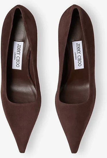 Womens Chocolate Ixia 80 Suede Pumps 12 - Image 2
