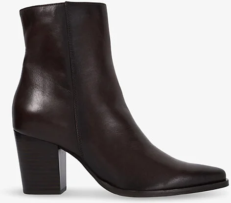 Womens Chocolate Leather Paxten Western Heeled Leather Ankle Boots Eur 36 / 3 Uk Women