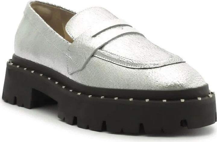 Women's Christie Studs Loafer In Silver Prata
