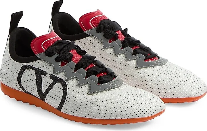 Women's Chromathon Sneakers in Perforated Nappa - White Gray Black - Size 7 - Image 2