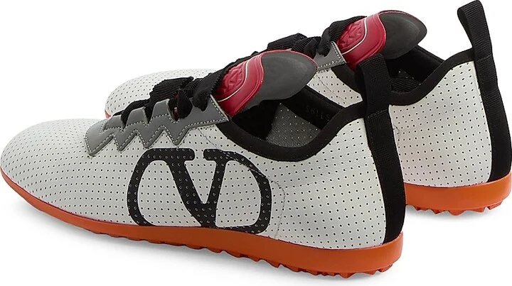 Women's Chromathon Sneakers in Perforated Nappa - White Gray Black - Size 7 - Image 3