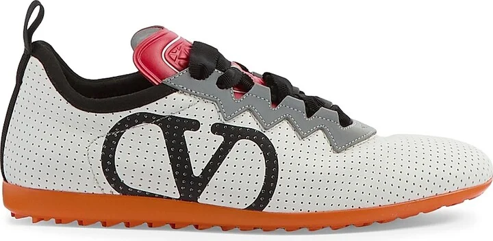 Women's Chromathon Sneakers in Perforated Nappa - White Gray Black - Size 7