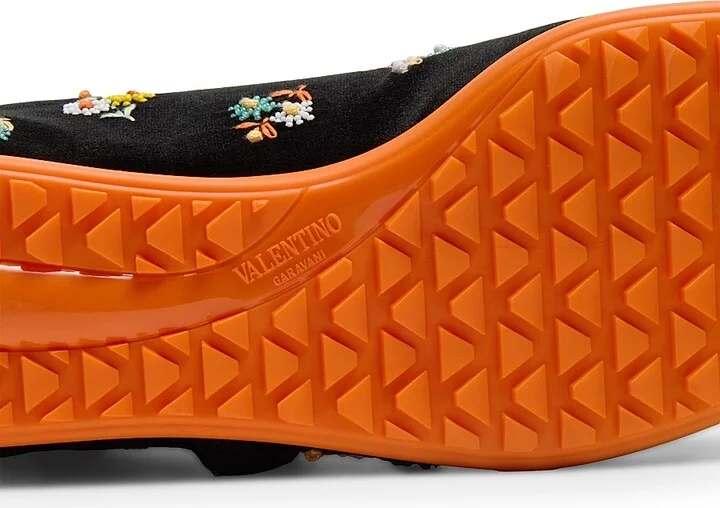 Women's Chromathon Velvet Sneakers with Floral Embroidery - Black Multicolor - Size 7 - Image 6