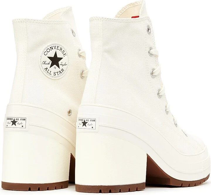 Women's Chuck 70 De Luxe Heel 75MM Canvas Sneakers - Egret Black - Size 3.5 - Image 3