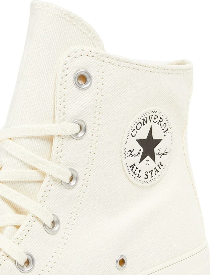 Women's Chuck 70 De Luxe Heel 75MM Canvas Sneakers - Egret Black - Size 3.5 - Image 5