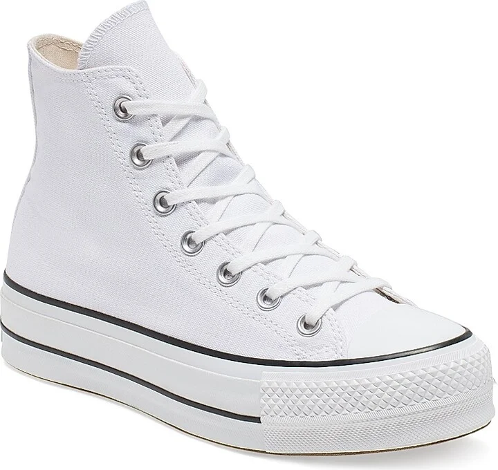 Women's Chuck Taylor All Star Platform Canvas Sneakers - White Black - Size 10 - Image 2