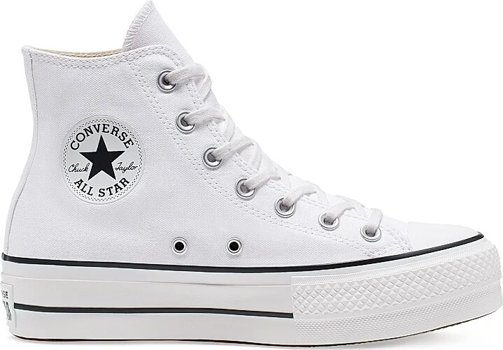 Women's Chuck Taylor All Star Platform Canvas Sneakers - White Black - Size 10 - Image 6