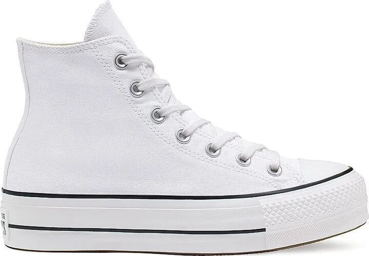 Women's Chuck Taylor All Star Platform Canvas Sneakers - White Black - Size 10