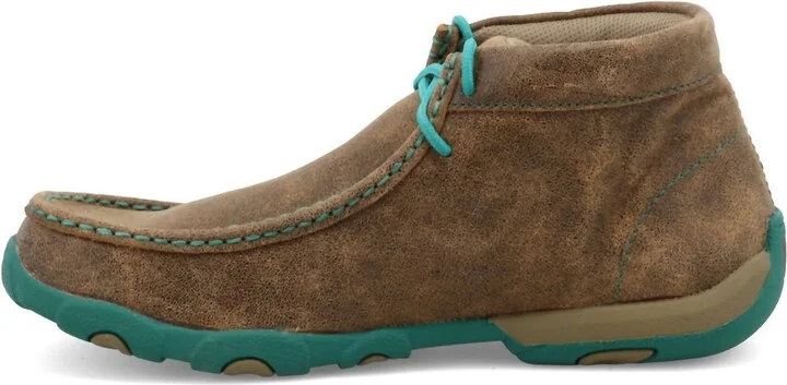 Women's Chukka Driving Moc Shoe In Brown/turquoise