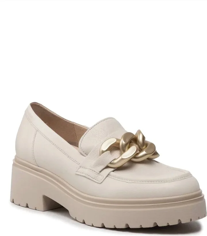Women's Chunky Loafers In Cream/gold Ornament