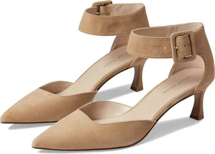 Women's Ciann Ankle Strap Pump In Latte Suede