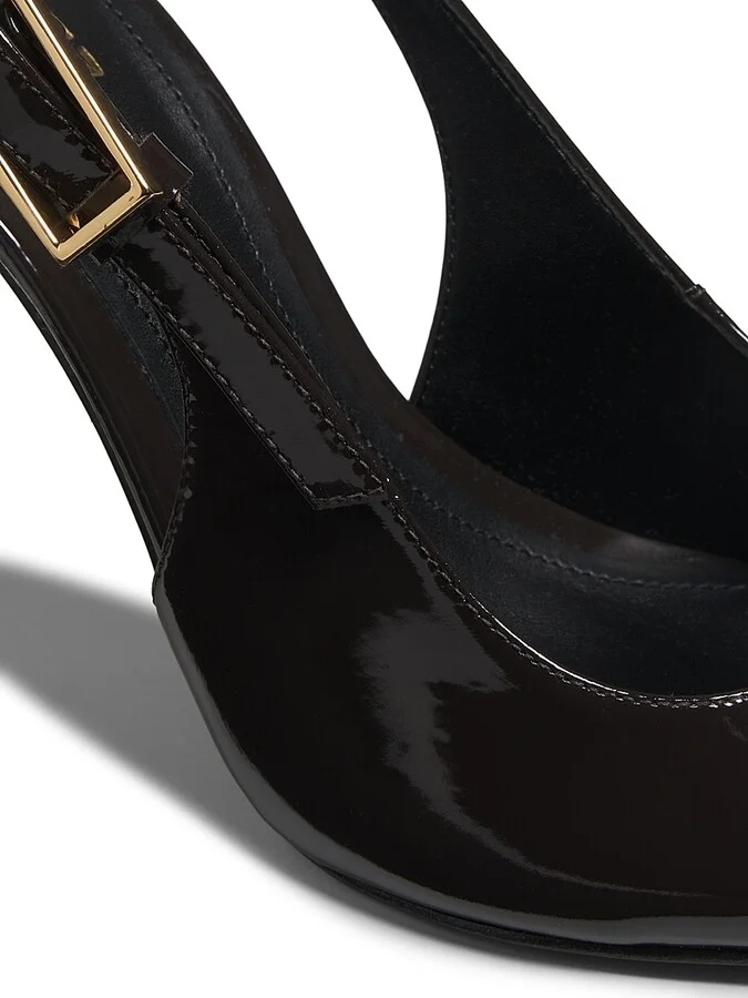 Women's Ciara 100MM Leather Slingback Pumps - Dark Brown - Size 5 - Image 5