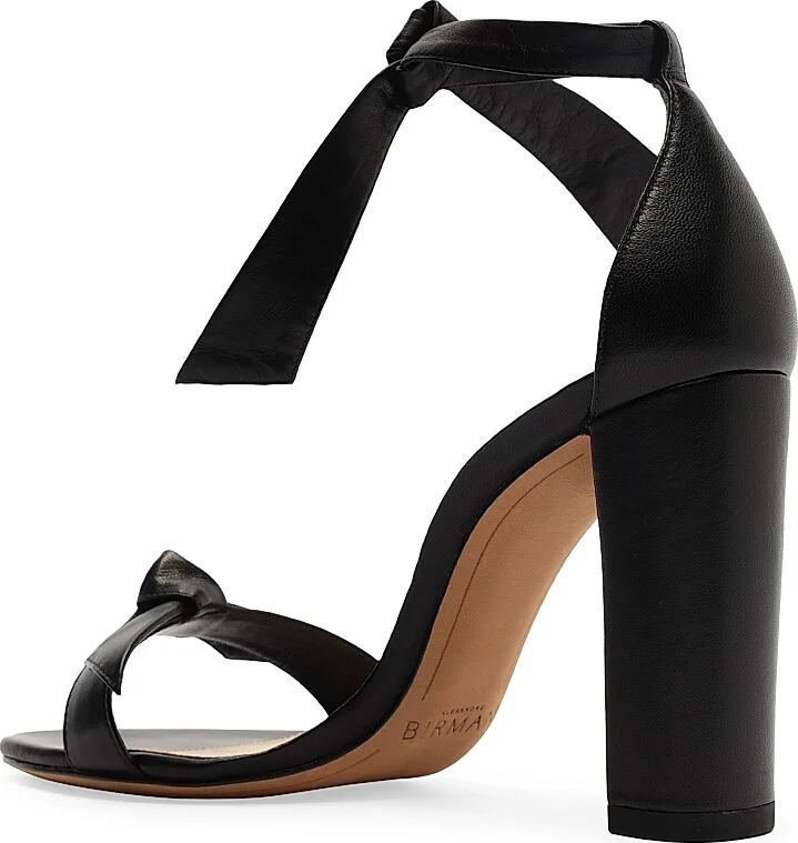 Women's Clarita 90MM Leather Tie Block-Heel Sandals - Black - Size 5.5 - Image 5