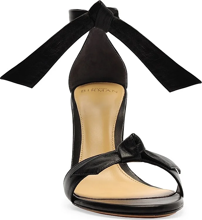 Women's Clarita 90MM Leather Tie Block-Heel Sandals - Black - Size 5.5 - Image 7