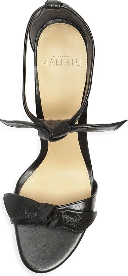 Women's Clarita 90MM Leather Tie Block-Heel Sandals - Black - Size 5.5 - Image 8