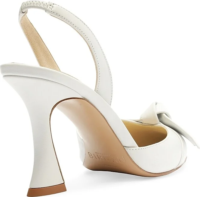 Women's Clarita Bell 85MM Leather Slingback Pumps - White - Size 6 - Image 3