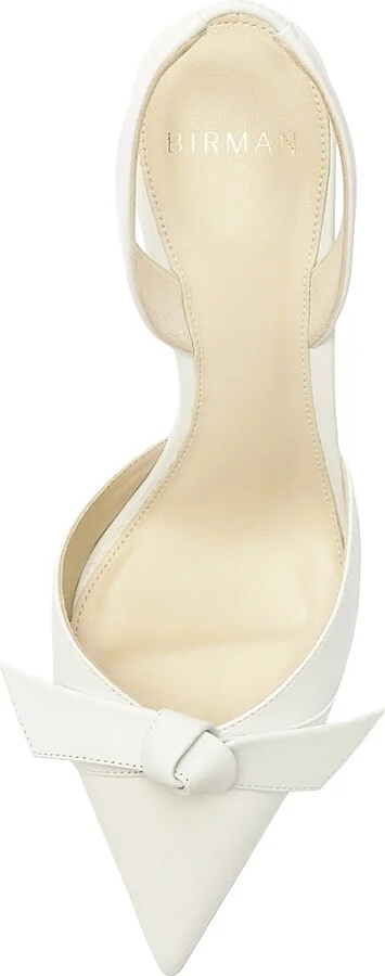 Women's Clarita Bell 85MM Leather Slingback Pumps - White - Size 6 - Image 4