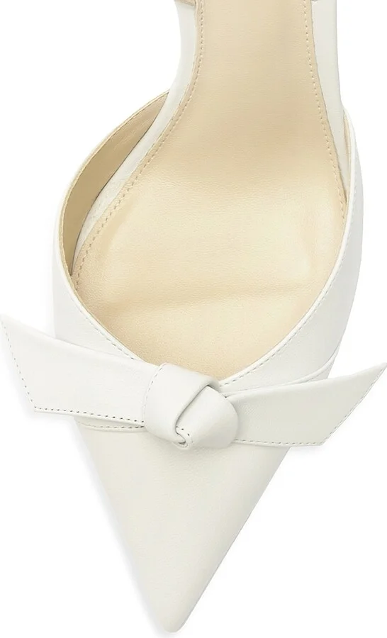 Women's Clarita Bell 85MM Leather Slingback Pumps - White - Size 6 - Image 5