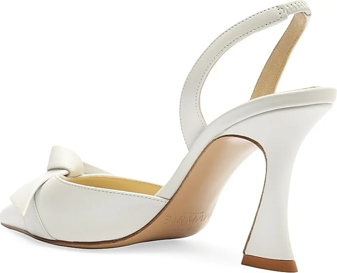 Women's Clarita Bell 85MM Leather Slingback Pumps - White - Size 6 - Image 7