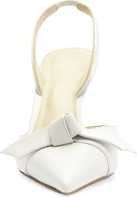 Women's Clarita Bell 85MM Leather Slingback Pumps - White - Size 6 - Image 8