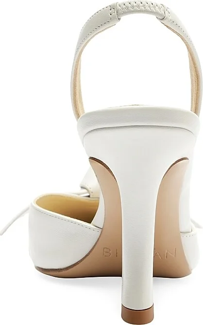 Women's Clarita Bell 85MM Leather Slingback Pumps - White - Size 6 - Image 9