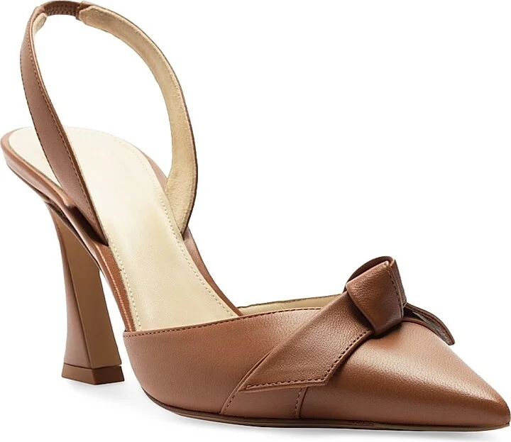 Women's Clarita Bell 85MM Leather Slingback Pumps - White - Size 6 - Image 10