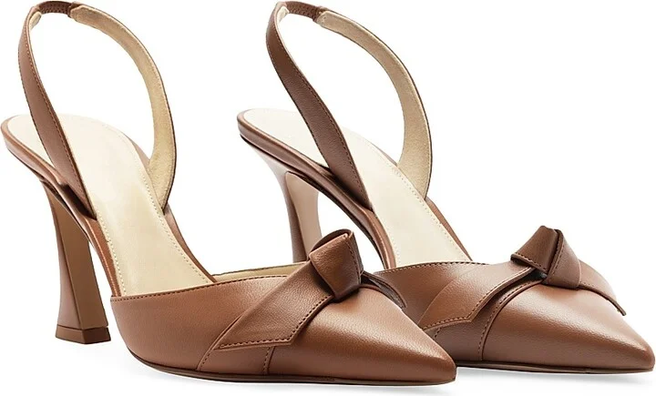 Women's Clarita Bell 85MM Leather Slingback Pumps - White - Size 6 - Image 11