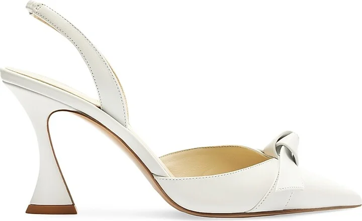 Women's Clarita Bell 85MM Leather Slingback Pumps - White - Size 6