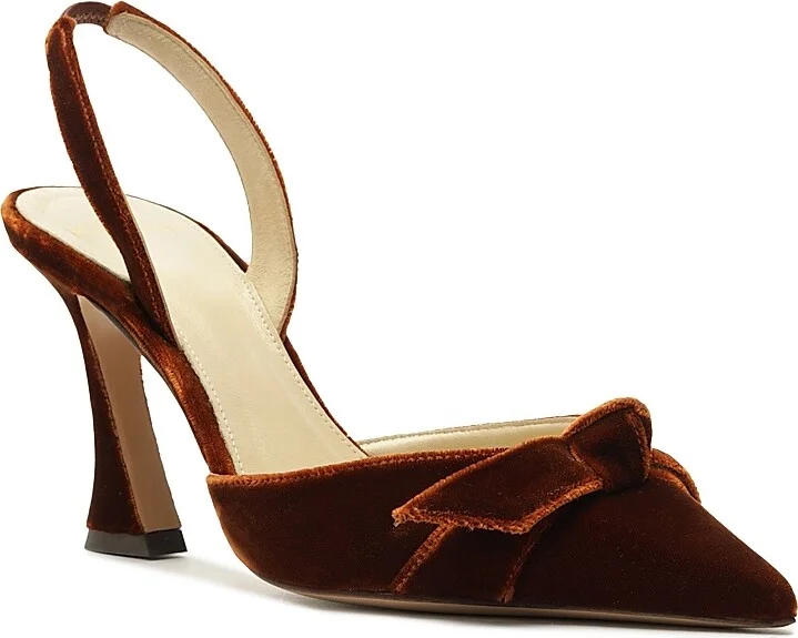 Women's Clarita Bell 85MM Velvet Slingback Pumps - Cuoio - Size 6 - Image 2